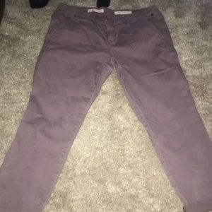 Pilcro eggplant chinos - unique color.